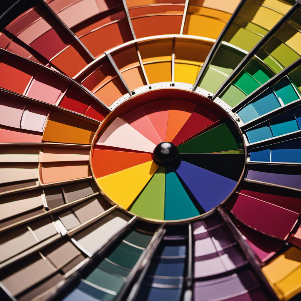 An image featuring a beautifully arranged color wheel, showcasing various harmonious color combinations and schemes