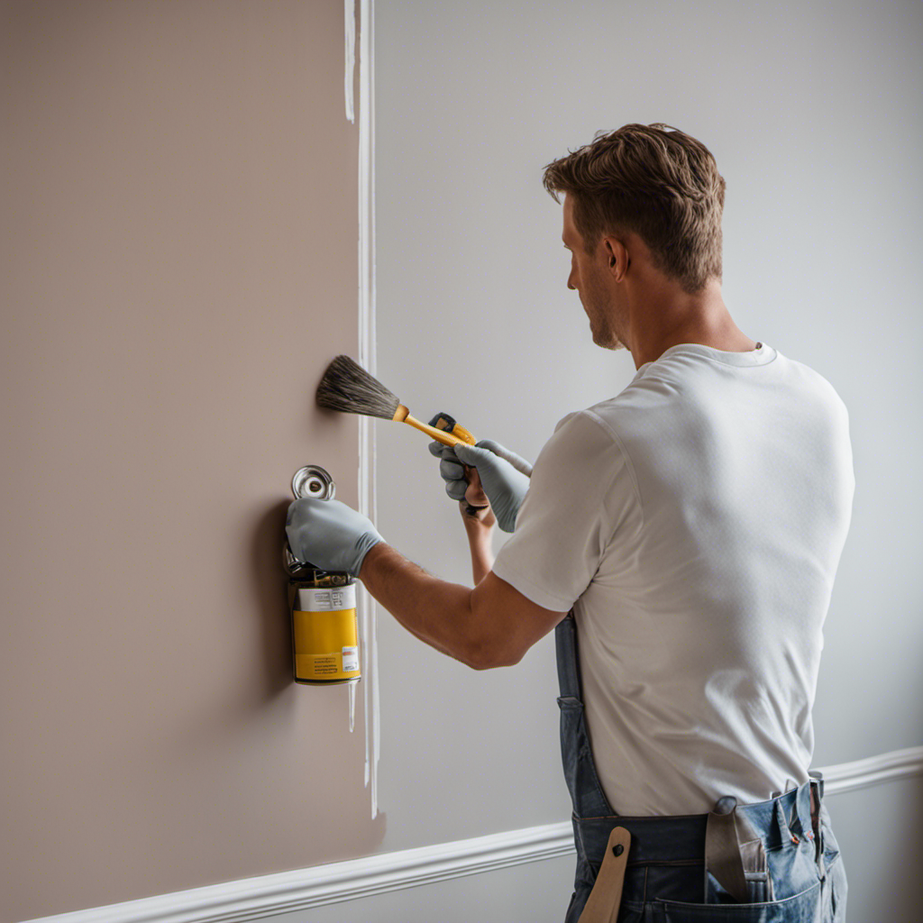 An image showcasing a skilled interior painter meticulously applying a smooth coat of paint to a wall in a York home