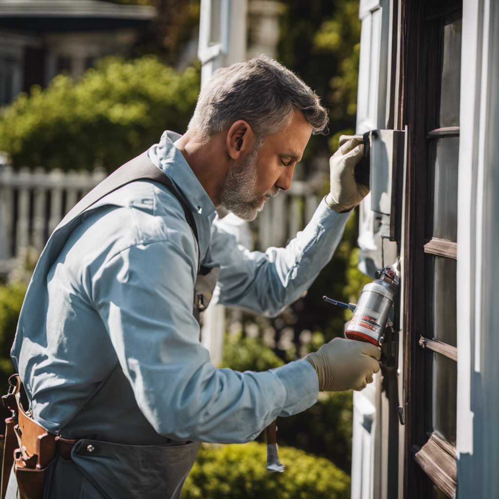 An image showcasing a skillful and meticulous York painting contractor meticulously applying a flawless coat of paint to a charming Victorian home, expertly highlighting the contractor's attention to detail and craftsmanship