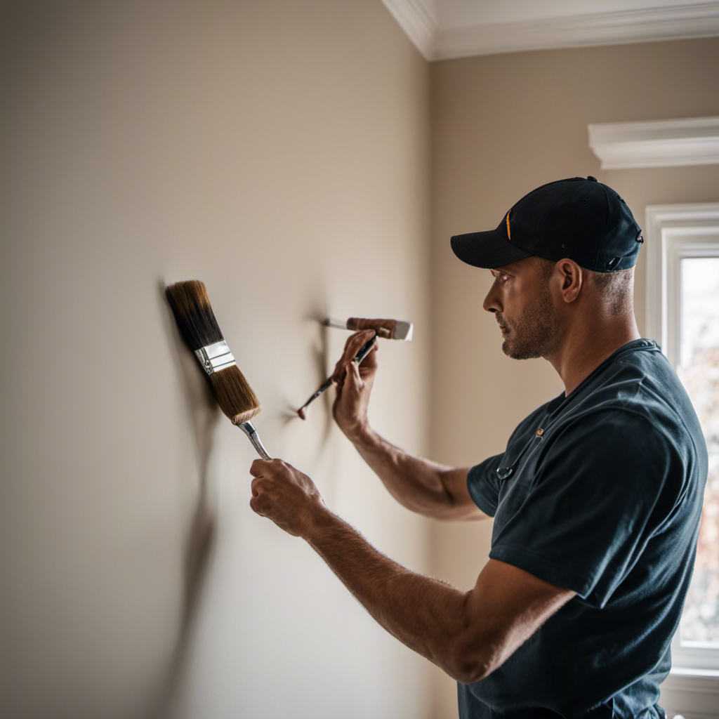 An image showcasing a skillful residential painter meticulously applying a flawless coat of paint on the walls of a York home