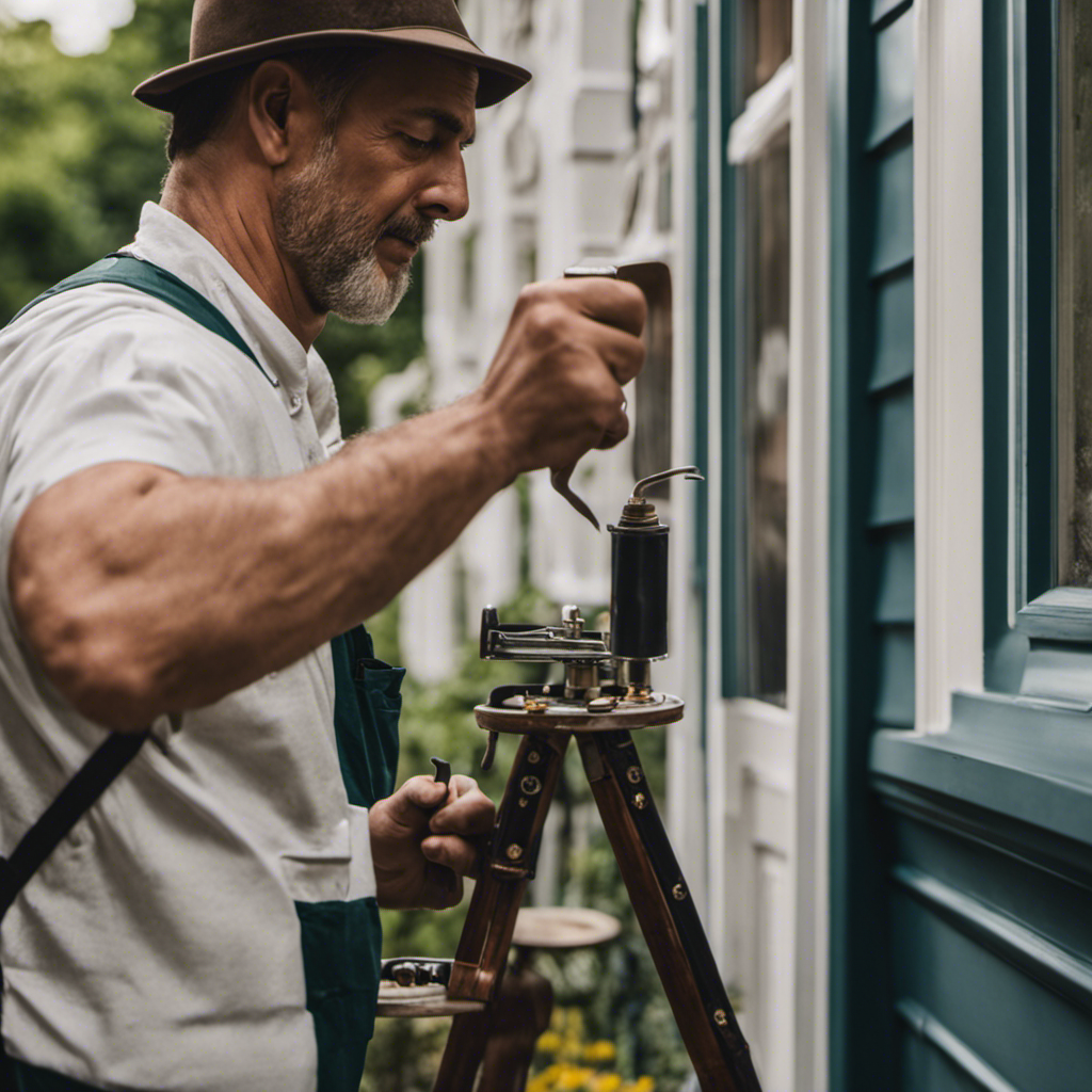 An image showcasing a skillful and meticulous York painting contractor meticulously applying a flawless coat of paint to a charming Victorian home, expertly highlighting the contractor's attention to detail and craftsmanship