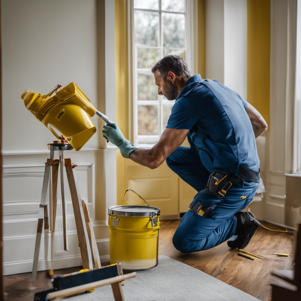 An image showcasing a skilled and experienced painting contractor from York, expertly applying a fresh coat of paint to a residential home