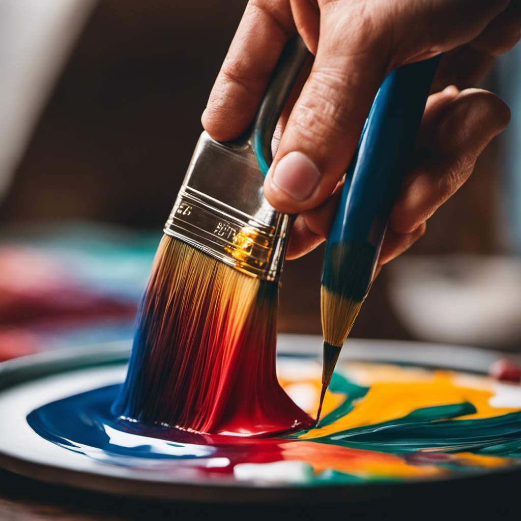  Capture a close-up shot of a skilled painter's hand expertly gliding a high-quality paintbrush laden with the first coat of paint across a perfectly prepped and smooth surface, revealing flawless strokes in vibrant color