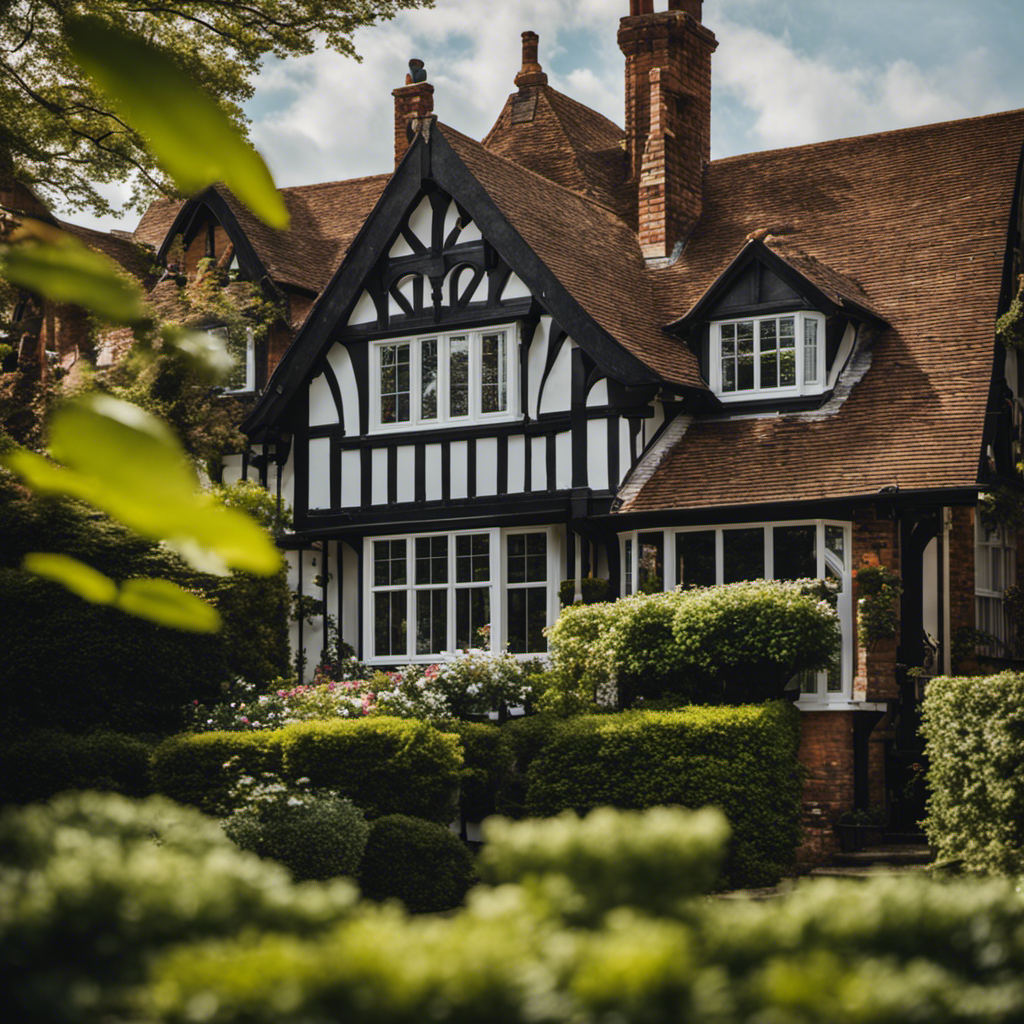  an image of a charming Tudor-style home in York, adorned with a fresh coat of paint by York Decorators Ltd