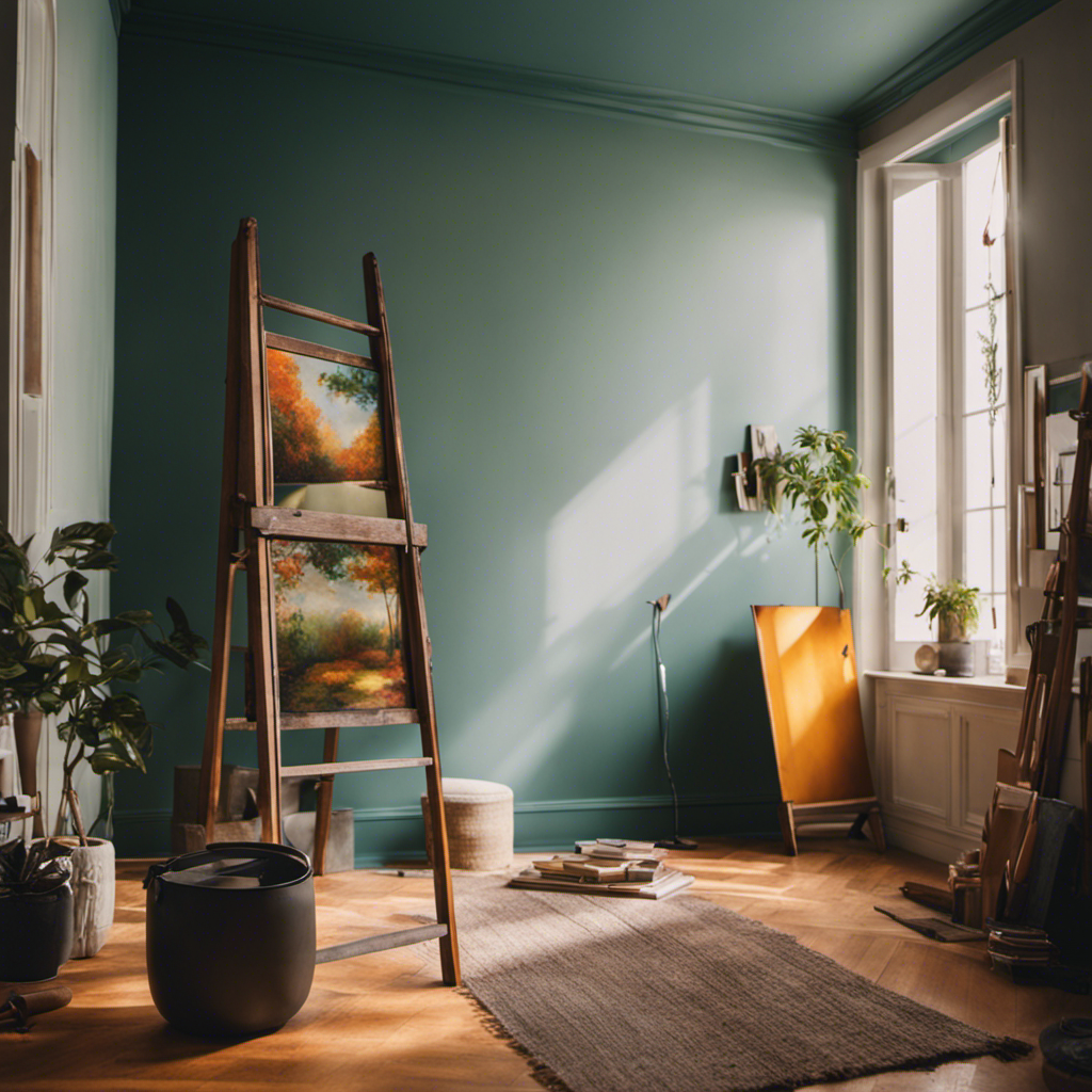 An image showcasing a neatly painted room with fresh, vibrant colors