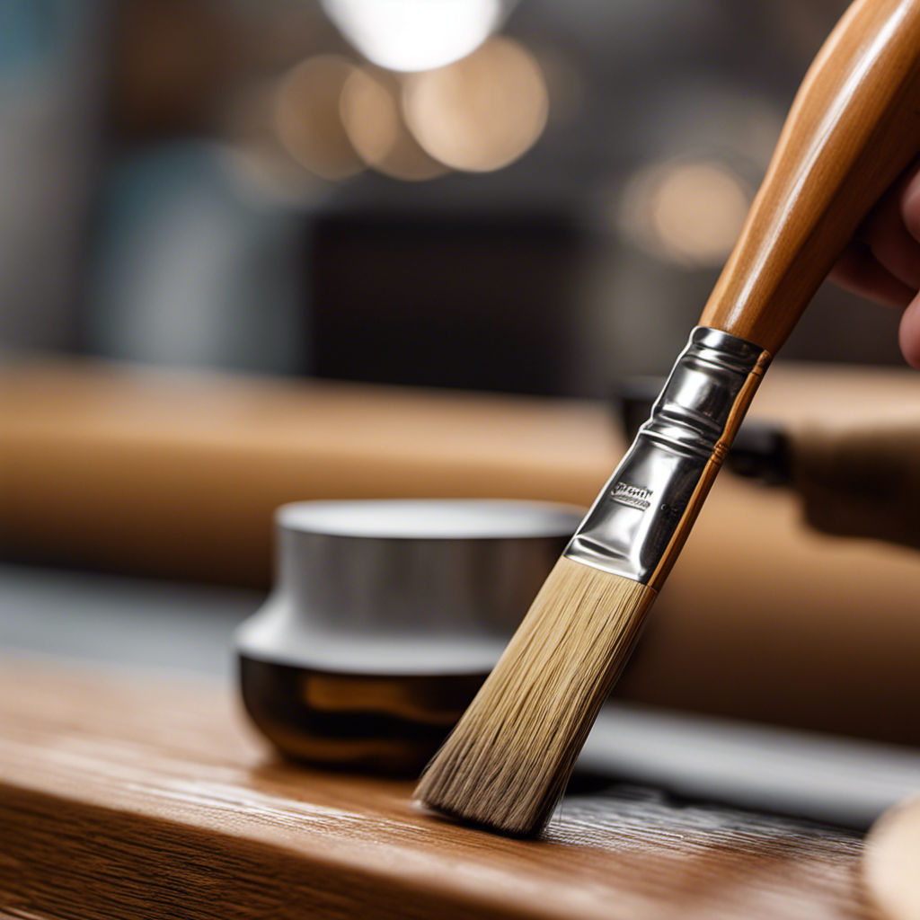 An image showcasing a paintbrush smoothly gliding over a meticulously sanded and primed surface, revealing the intricate details of the wood grain or texture, emphasizing the importance of meticulous surface preparation before painting in York