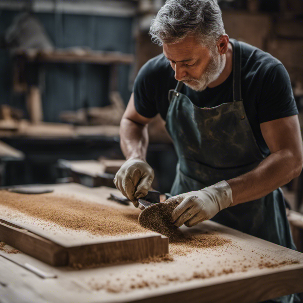 An image showcasing a painter meticulously sanding a wooden surface in York, revealing the intricate details of the preparation process