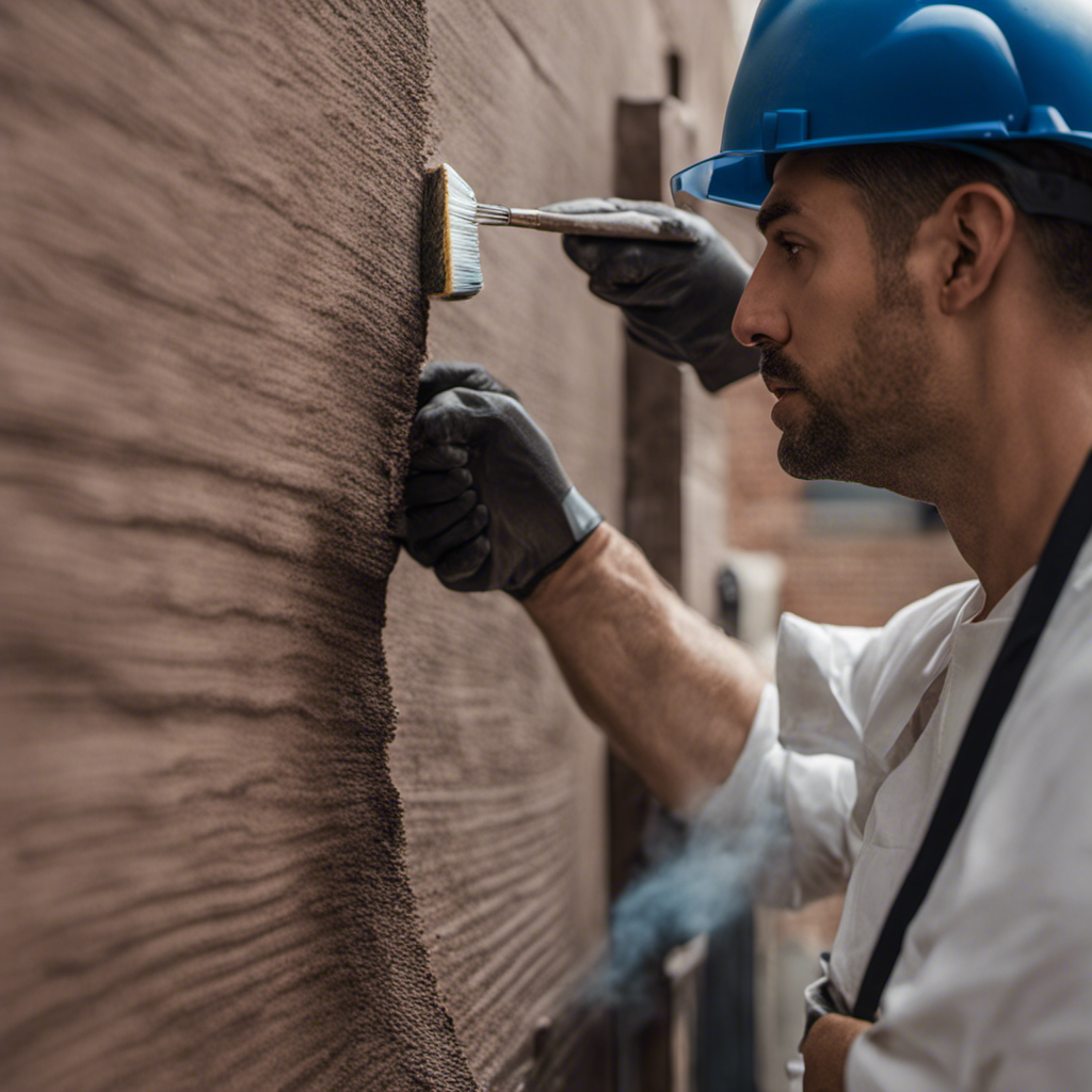 An image showcasing a professional painter and decorator in York meticulously sanding and filling imperfections on a wall before painting