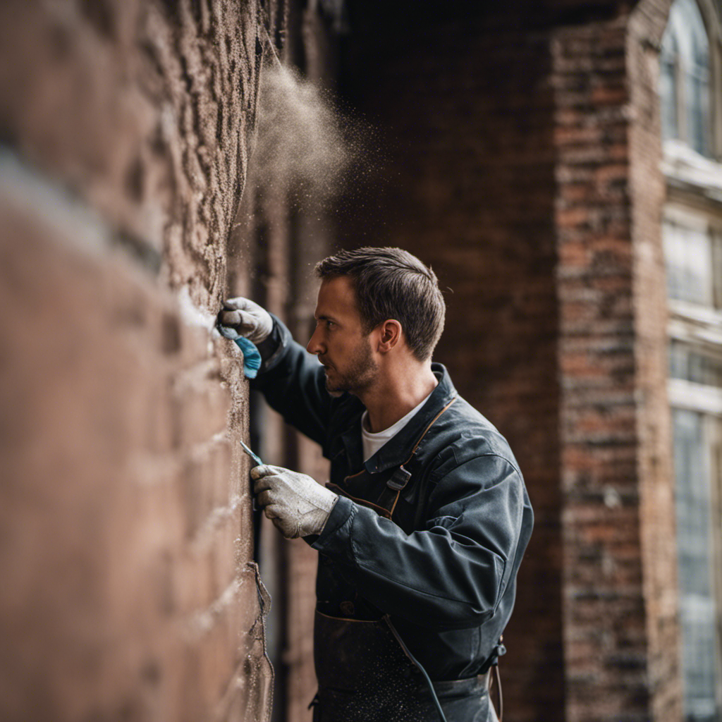 An image showcasing a painter meticulously sanding a wall in York, England, revealing a smooth and flawless surface