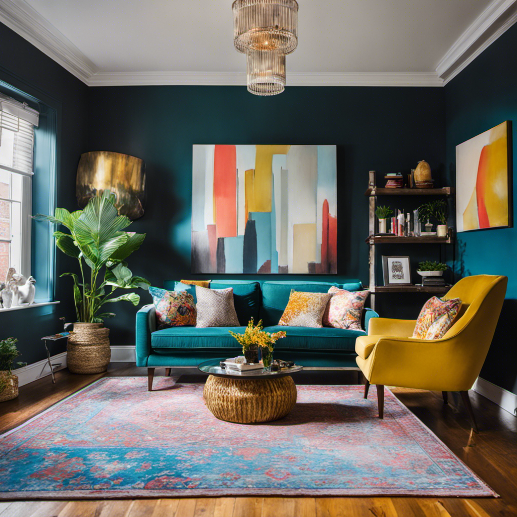 An image showcasing a vibrant living room, transformed by budget-friendly interior painting in York