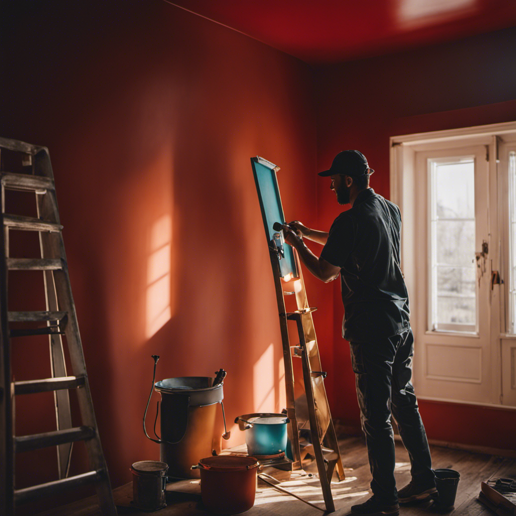 An image showcasing a skilled painter transforming a room with a fresh coat of paint