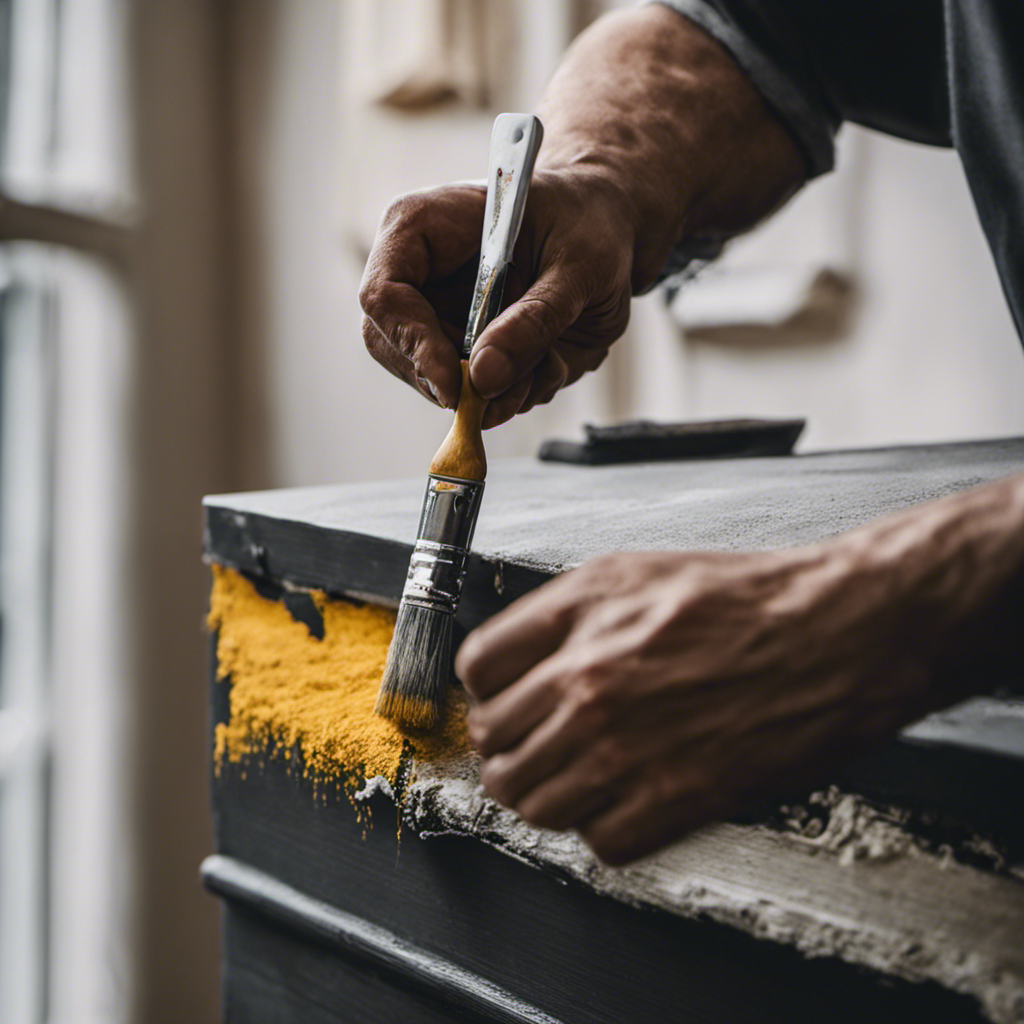 An image showcasing a skilled painter meticulously filling cracks and smoothing uneven surfaces, capturing the process of patching and repairing imperfections in preparation for a flawless painting finish in York