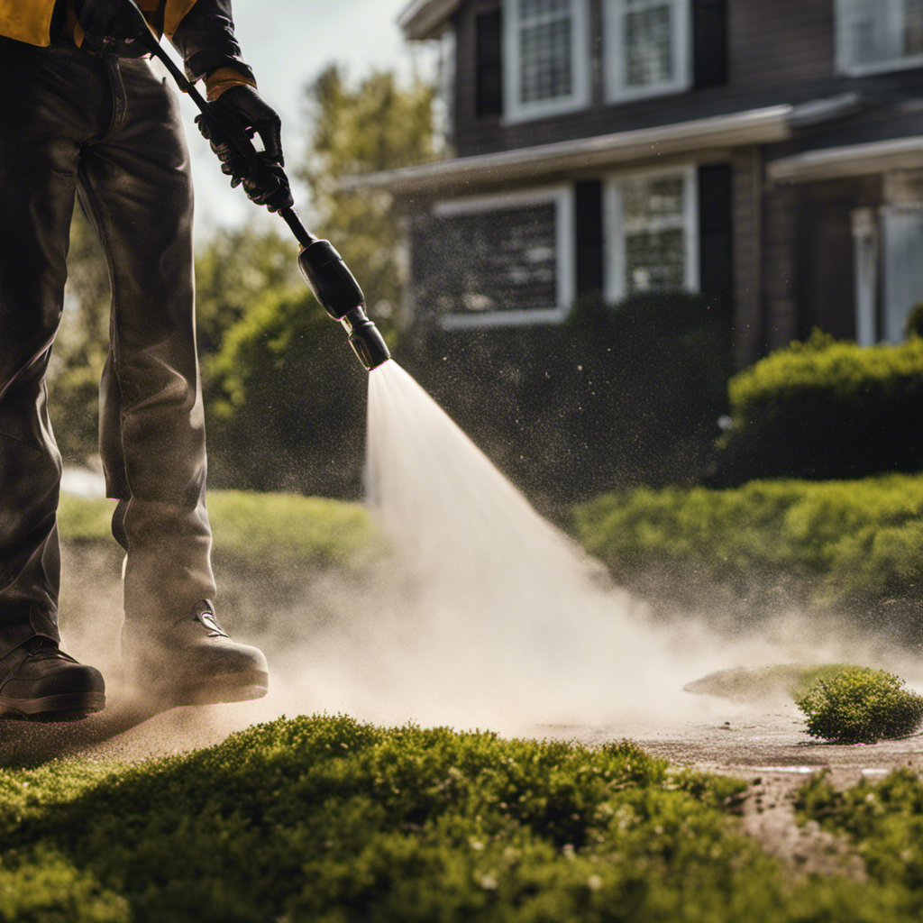 An image that showcases the power washing process for deep cleaning and preparation