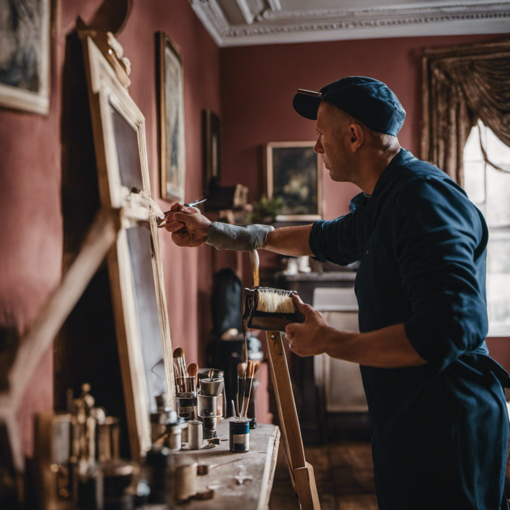 An image showcasing a professional painter in York meticulously applying a flawless coat of paint to a beautifully adorned room, radiating expertise and precision in their craft