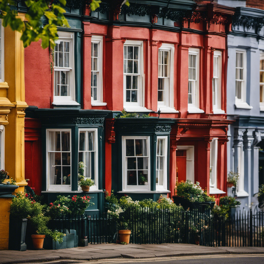 Ate a picturesque scene of a charming York street, adorned with vibrant houses and lush greenery