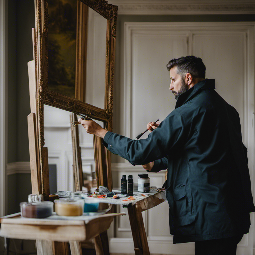 An image showcasing a professional painter in York meticulously applying a flawless coat of paint to a beautifully adorned room, radiating expertise and precision in their craft