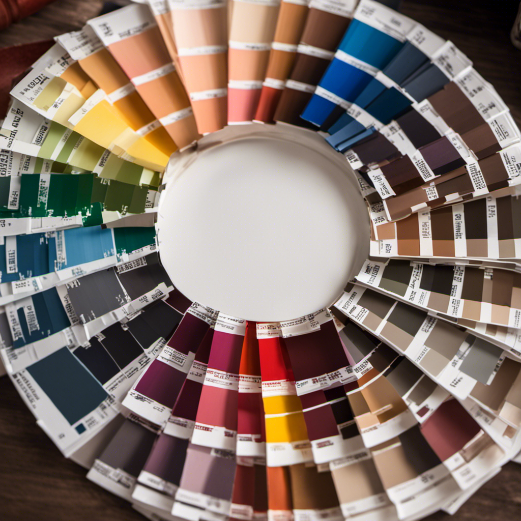 An image showcasing a variety of paint swatches in different shades and hues, neatly arranged on a color wheel, to visually represent the importance of selecting the right paint colors when embarking on an easy and affordable interior painting project in York