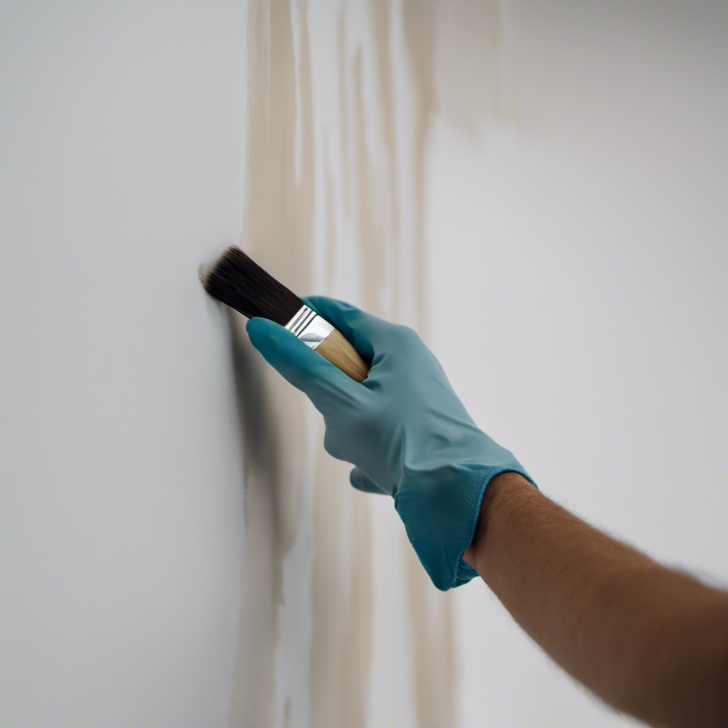 An image of a pristine white wall, freshly painted with a roller and brush