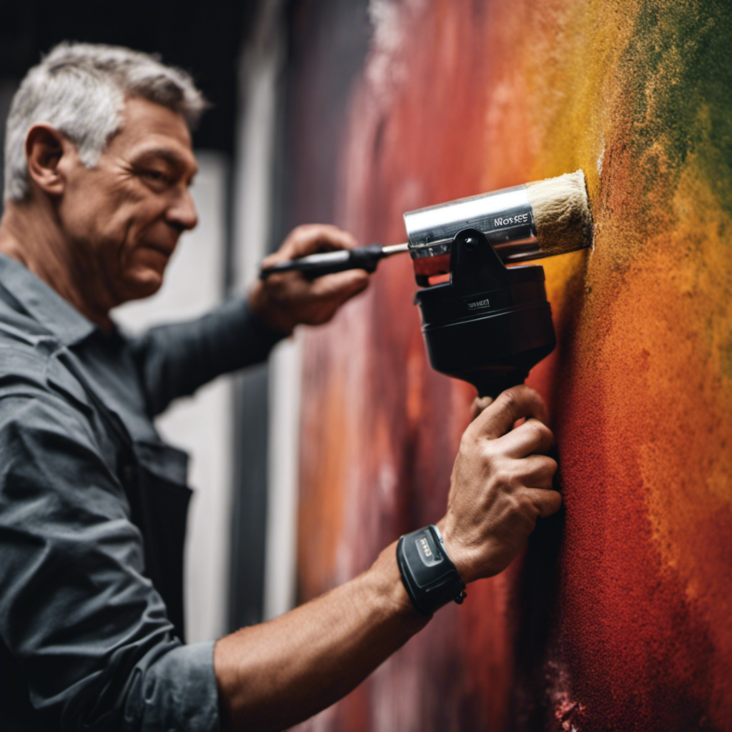 An image showcasing a skilled professional effortlessly blending paint on a wall in York, capturing the precision and speed that ensures a flawless touch-up