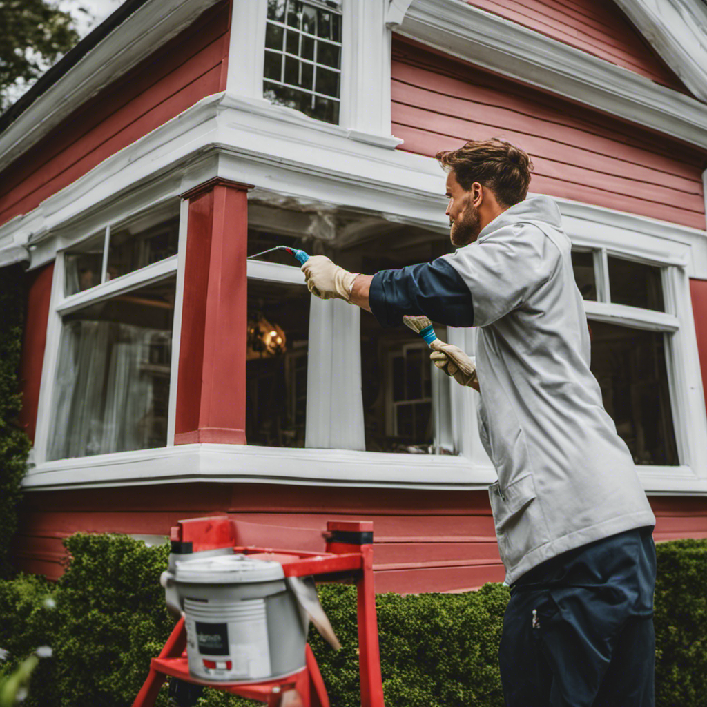 An image showcasing a skilled painter meticulously applying a flawless coat of paint to a York residence, emphasizing the seamless finish, vibrant colors, and the transformative power of perfect paint solutions