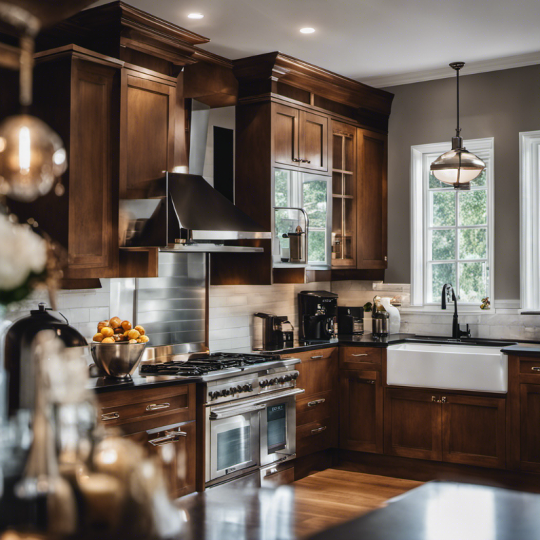 An image showcasing a beautifully renovated home in York, with a luxurious interior featuring elegant fixtures, gleaming hardwood floors, and a modern kitchen with state-of-the-art appliances