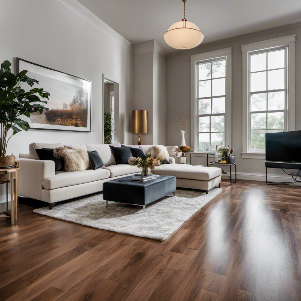 An image showcasing a beautifully renovated living room with sleek, hardwood floors in York