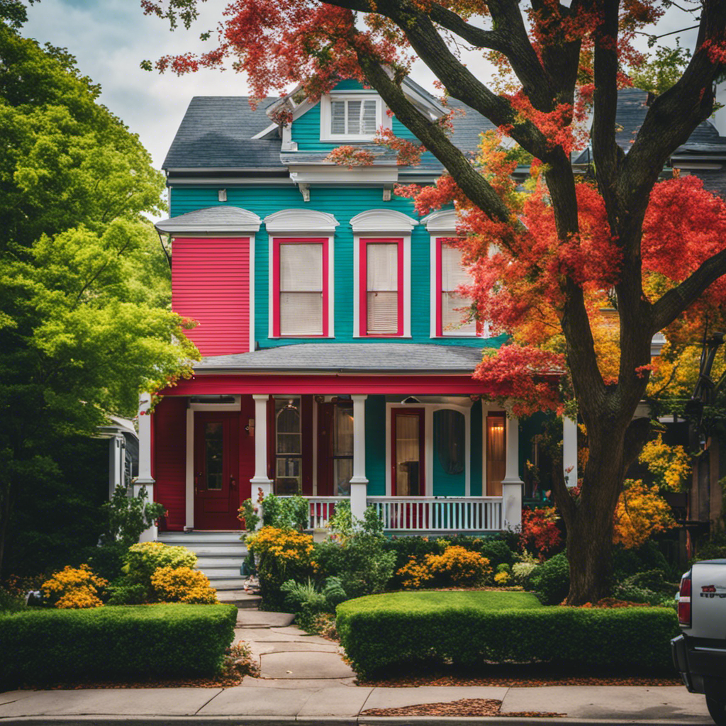 An image showcasing a picturesque York home transformed by a skilled painter