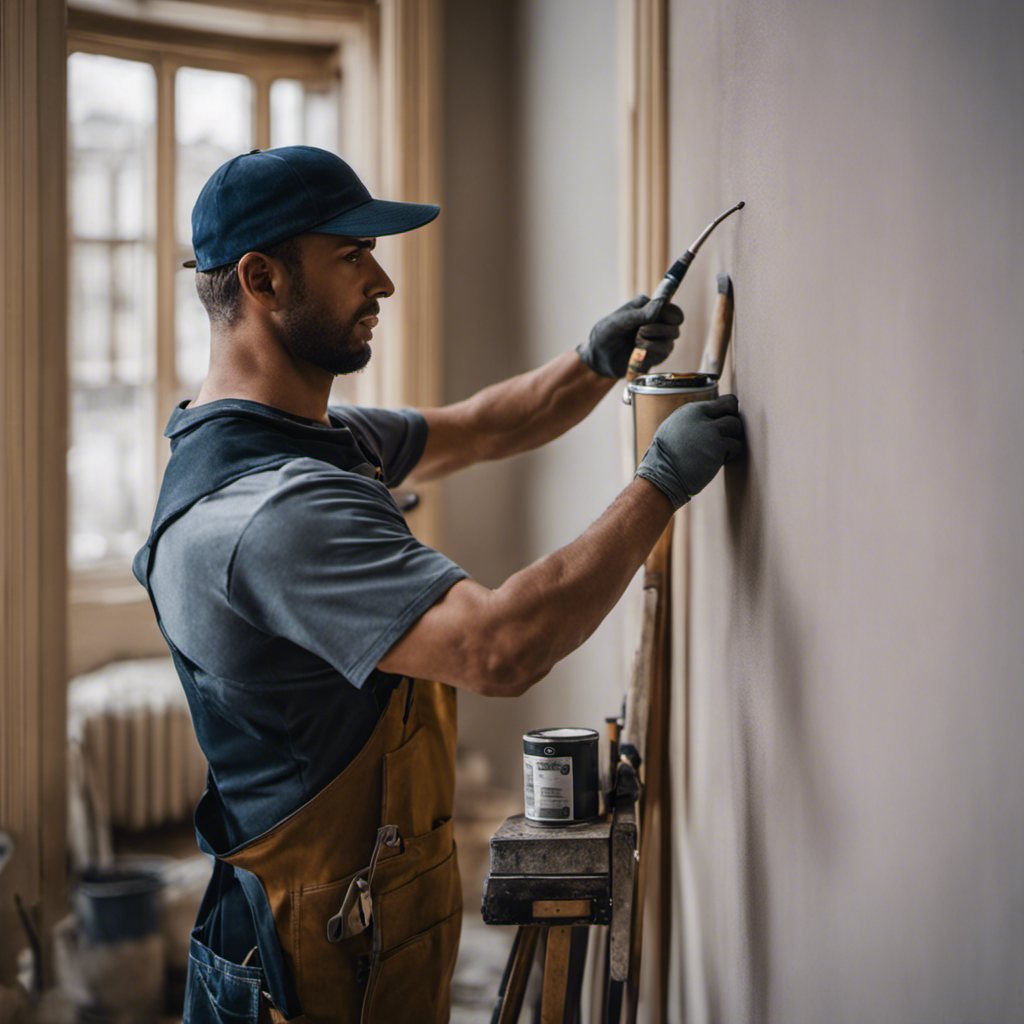 An image of a professional painter in York meticulously sanding and smoothing walls, removing imperfections, and applying primer, showcasing the meticulous process of preparing walls for painting and setting the stage for a flawless finish