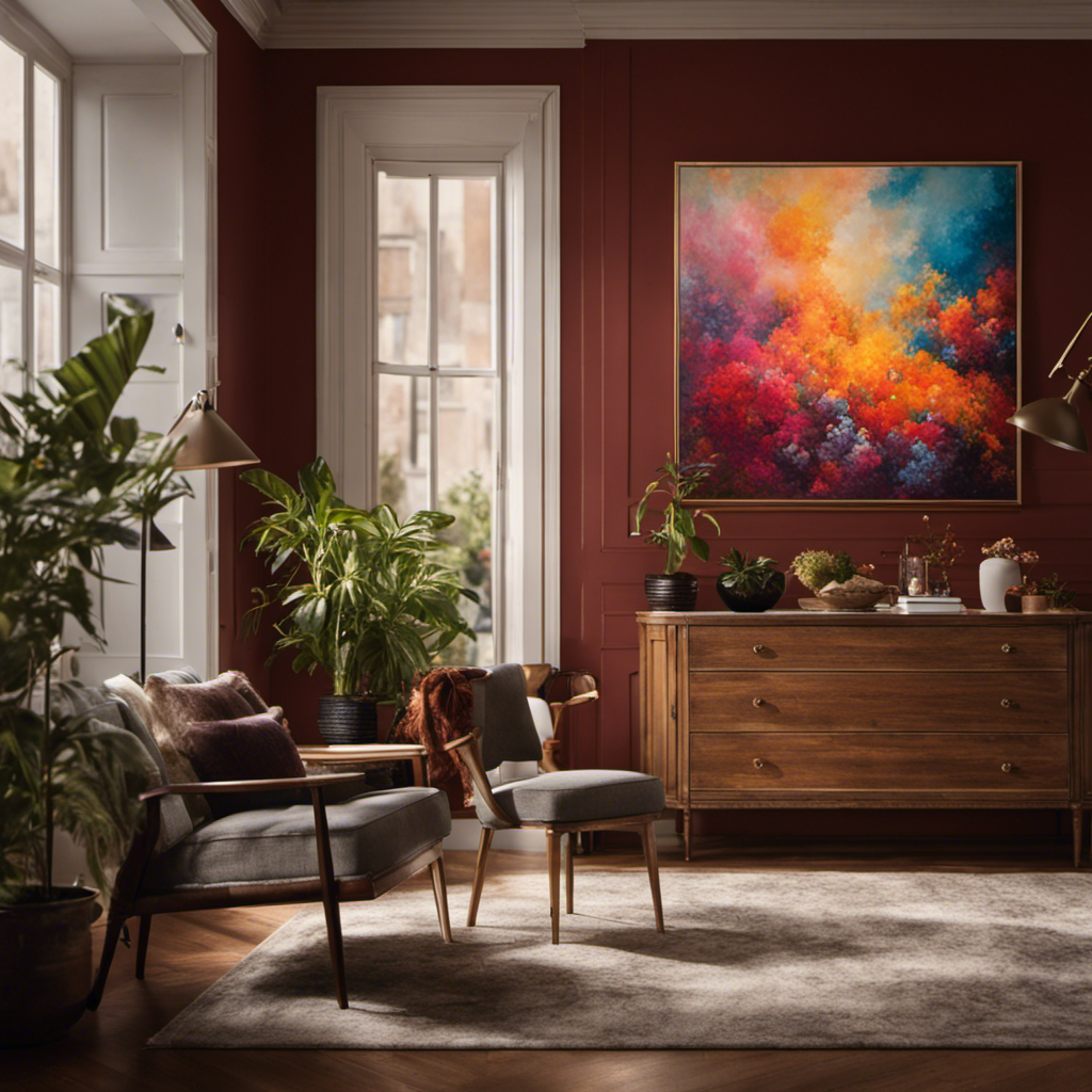 An image showcasing a skilled painter using precision brush strokes to transform a dull room into a vibrant sanctuary