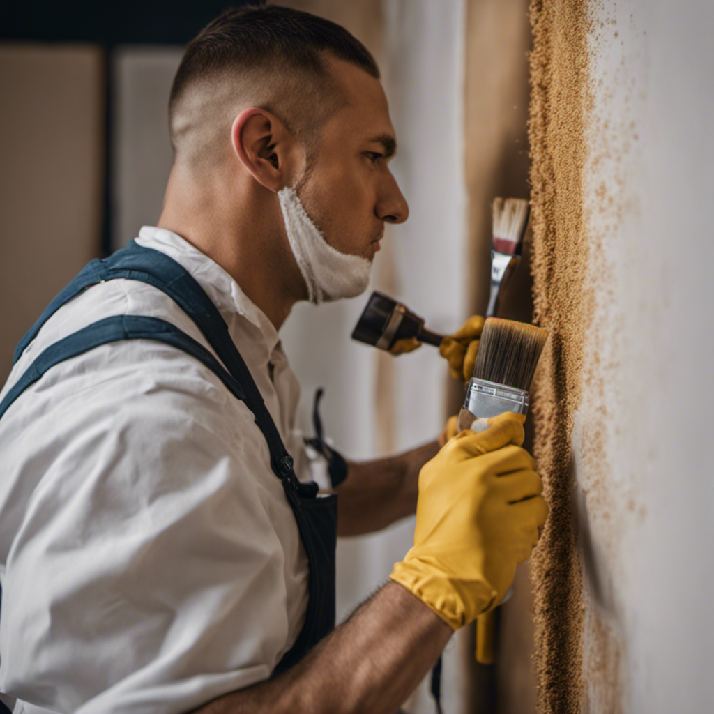 An image showcasing a professional painter meticulously sanding a wall in York, ensuring a flawless finish