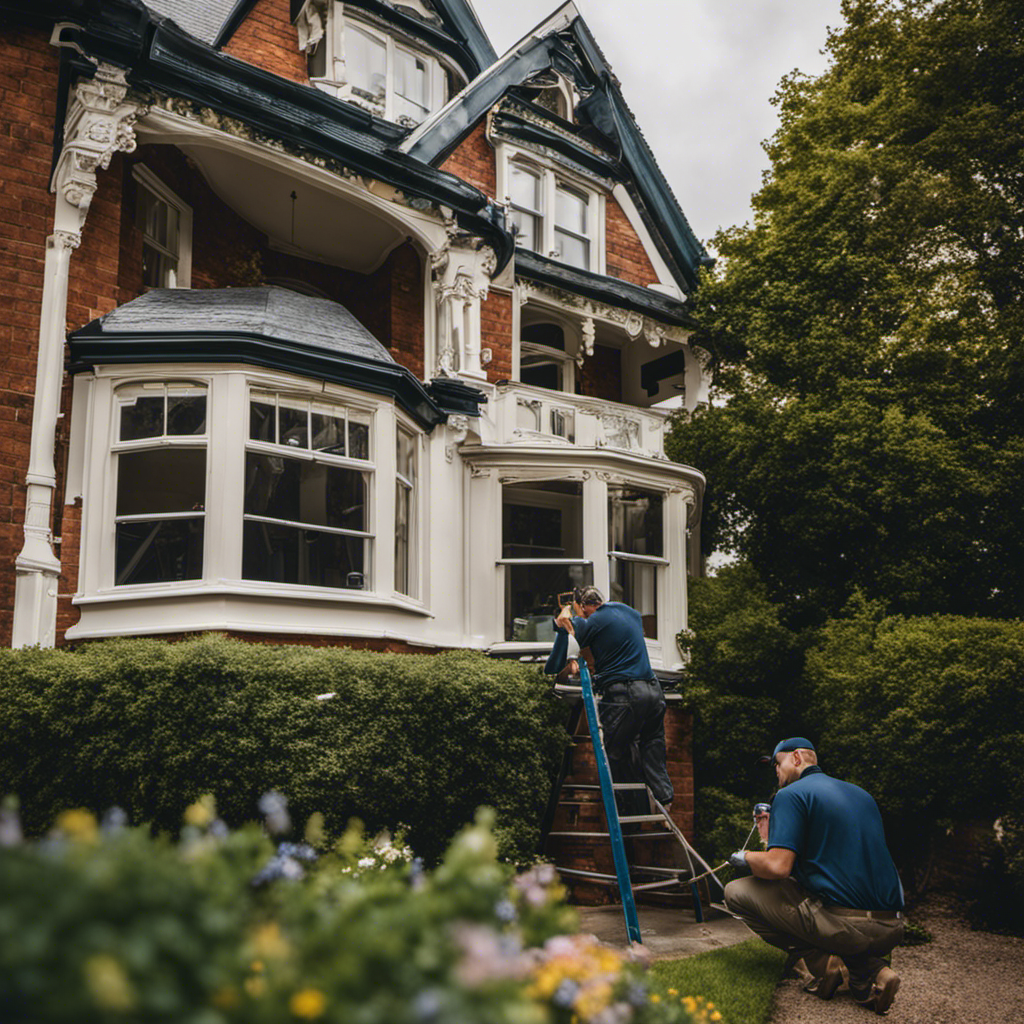 An image showcasing a skilled residential painter in York expertly applying a smooth coat of paint to a charming Victorian home