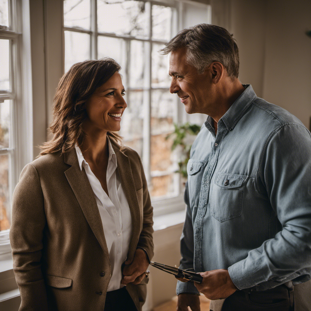 An image showcasing a homeowner and a professional painter in York engaged in a transparent discussion about pricing and estimates, emphasizing trust and reliability