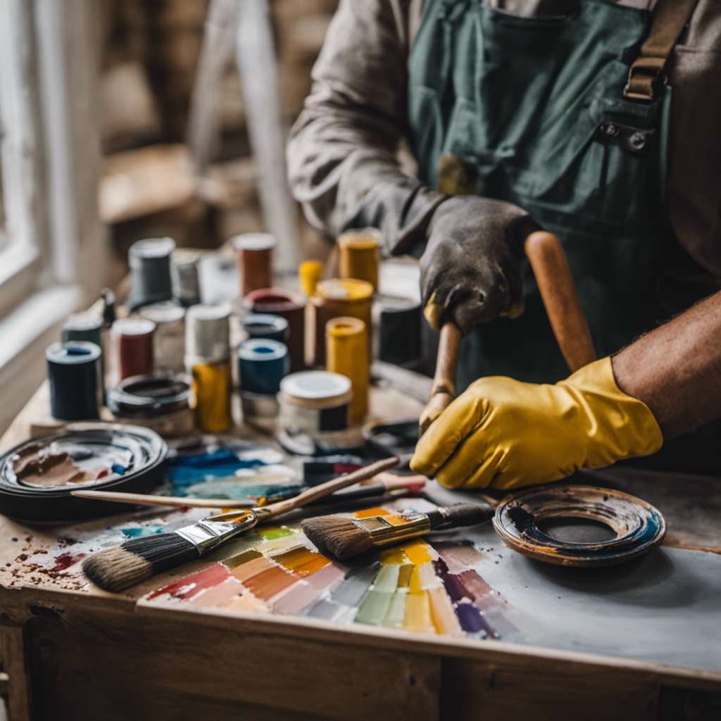 An image showcasing a diverse range of trustworthy painters in York, displaying their professional tools and equipment, while working on various service offerings like interior painting, exterior painting, wallpaper installation, and color consultations