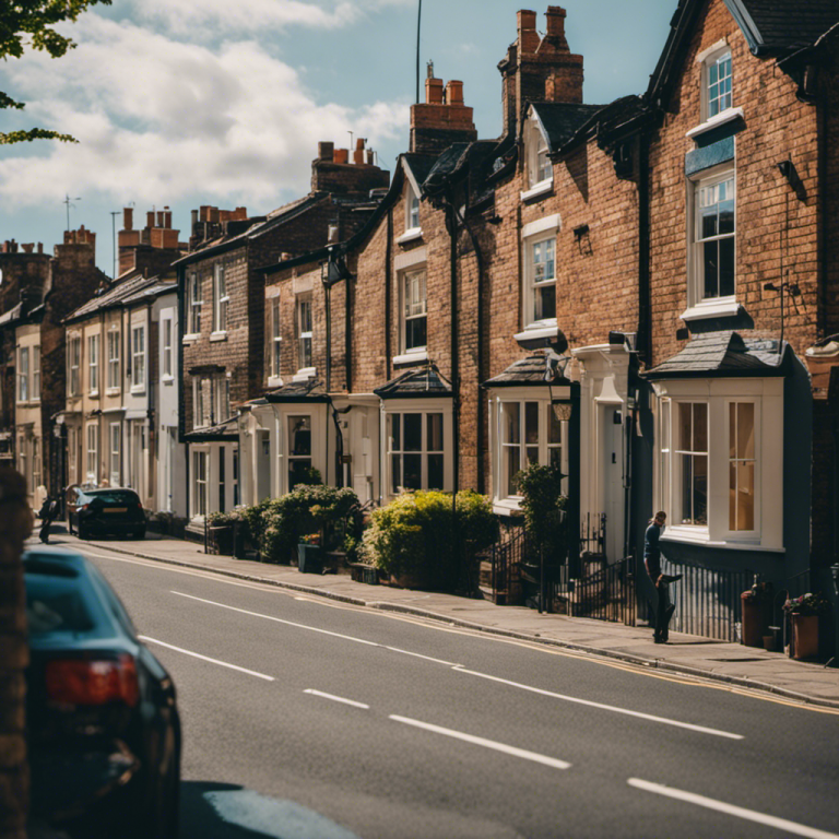 An image showcasing a picturesque street in York, with a charming row of houses