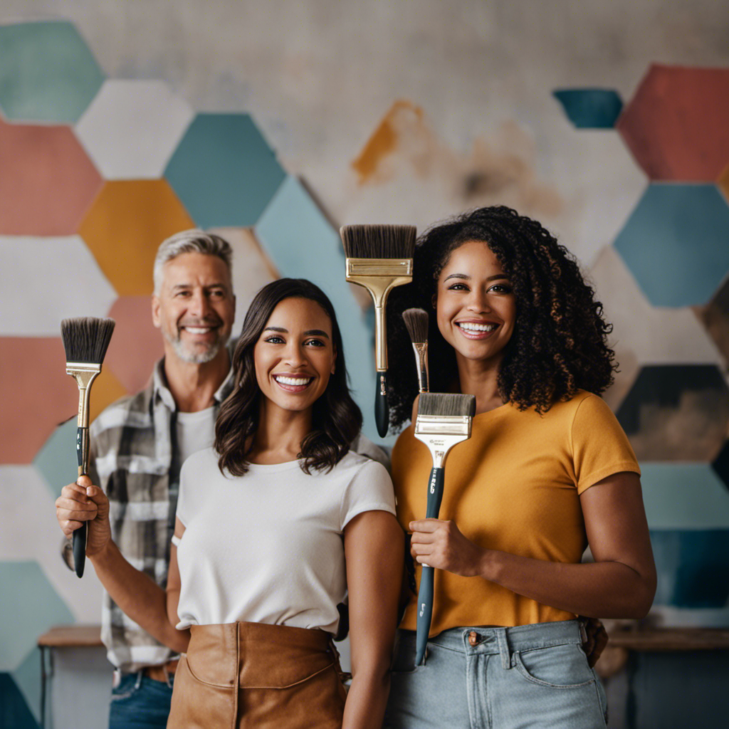 An image showcasing a collage of smiling homeowners, holding paintbrushes and standing in front of beautifully painted walls, displaying their satisfaction with trusted painting contractors in York