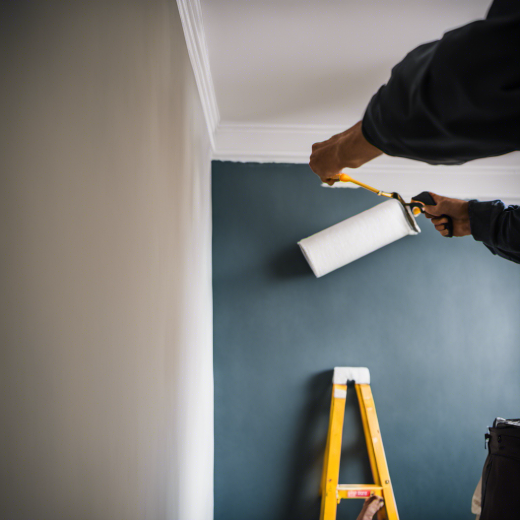 An image that captures the essence of preparing walls for painting in York, showcasing a meticulously cleaned and sanded surface, with neatly taped edges and drop cloths laid out, ready for a vibrant transformation