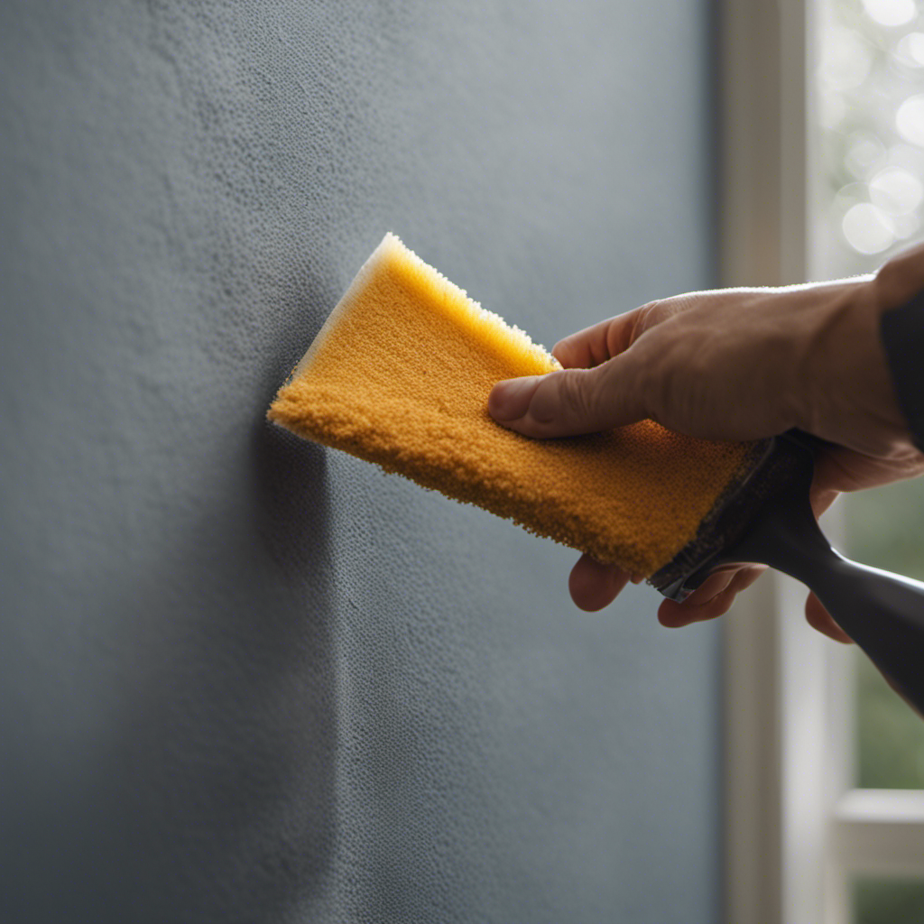 An image showcasing the step-by-step process of wall maintenance: a hand wiping away dust with a microfiber cloth, followed by a damp sponge gently removing smudges, and finally, a paint roller gliding smoothly over a fresh coat of paint