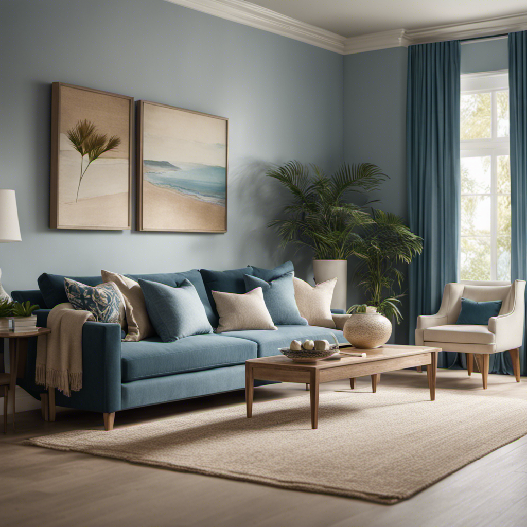  an image of a beautifully renovated living room, adorned with a harmonious color palette