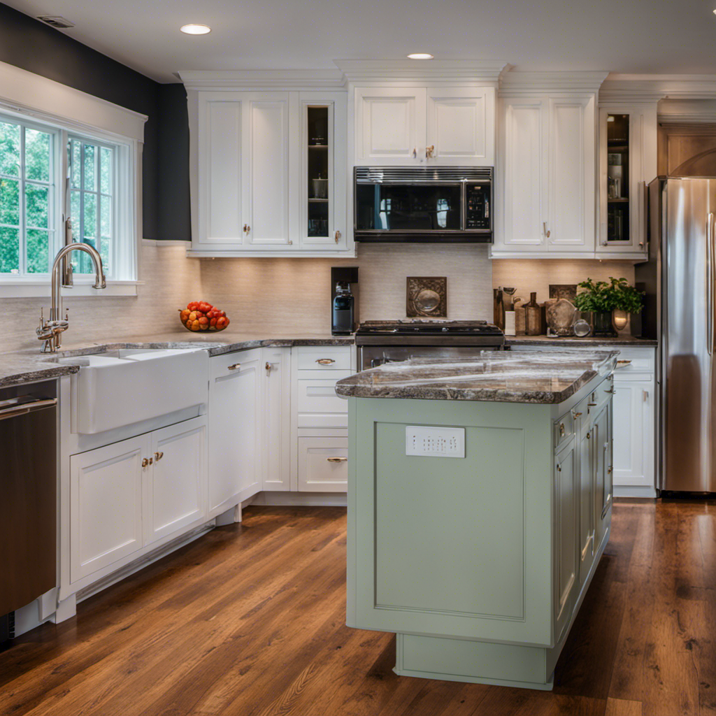 An image showcasing two side-by-side cabinets, one worn and dull, the other professionally painted and refinished, highlighting the striking transformation