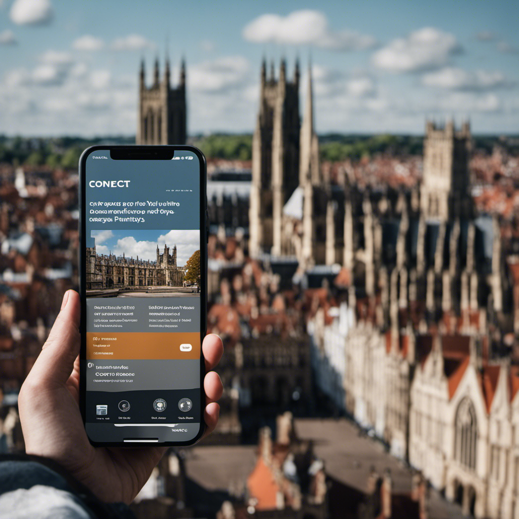 An image featuring a smartphone displaying a website with a contact form for requesting quotes, surrounded by York's iconic landmarks like York Minster, inviting readers to learn how to effortlessly connect with trusted painters and decorators in York