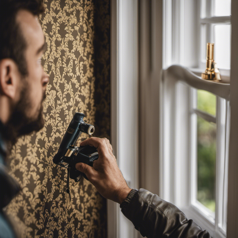 An image capturing a skilled craftsman expertly applying wallpaper in a stylish York home