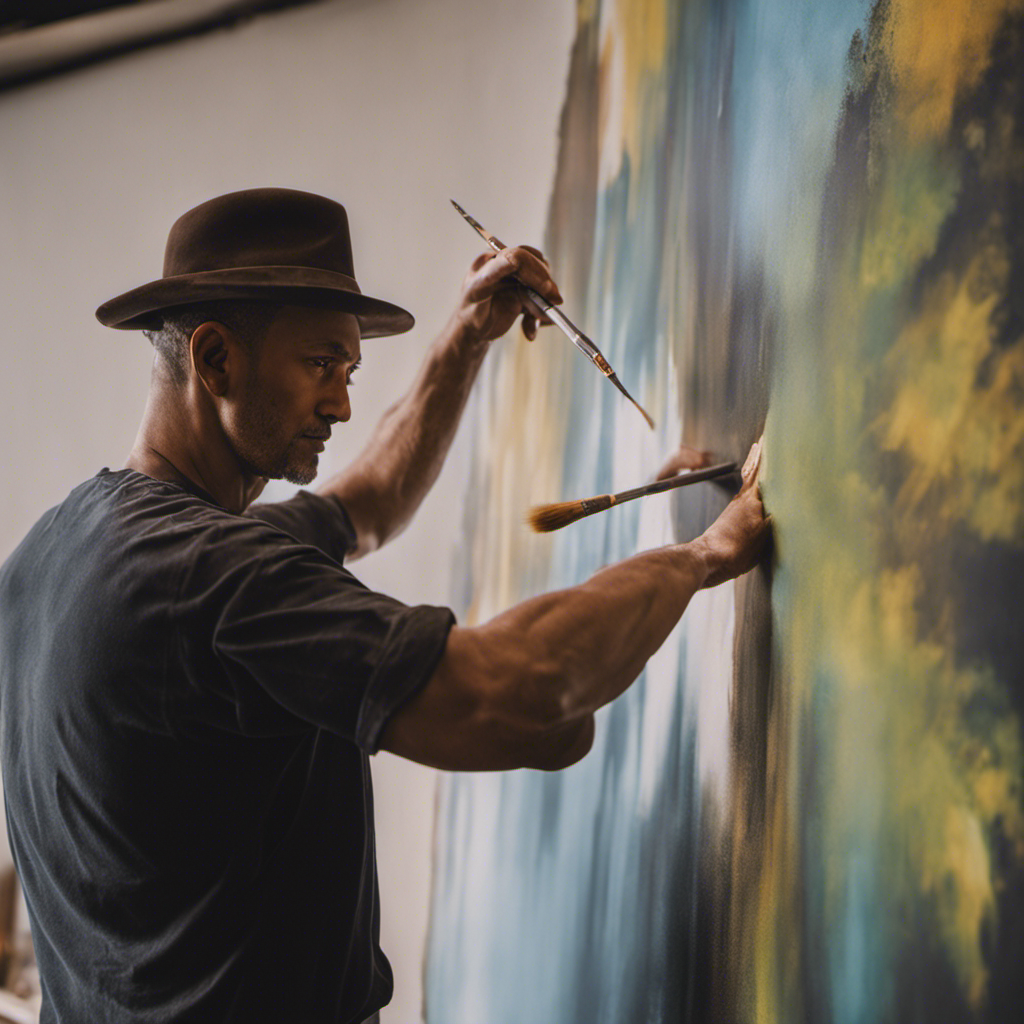 An image of a skilled painter effortlessly gliding a high-quality paintbrush across a wall, showcasing flawless strokes and perfect edging, capturing the essence of professional painting techniques in York