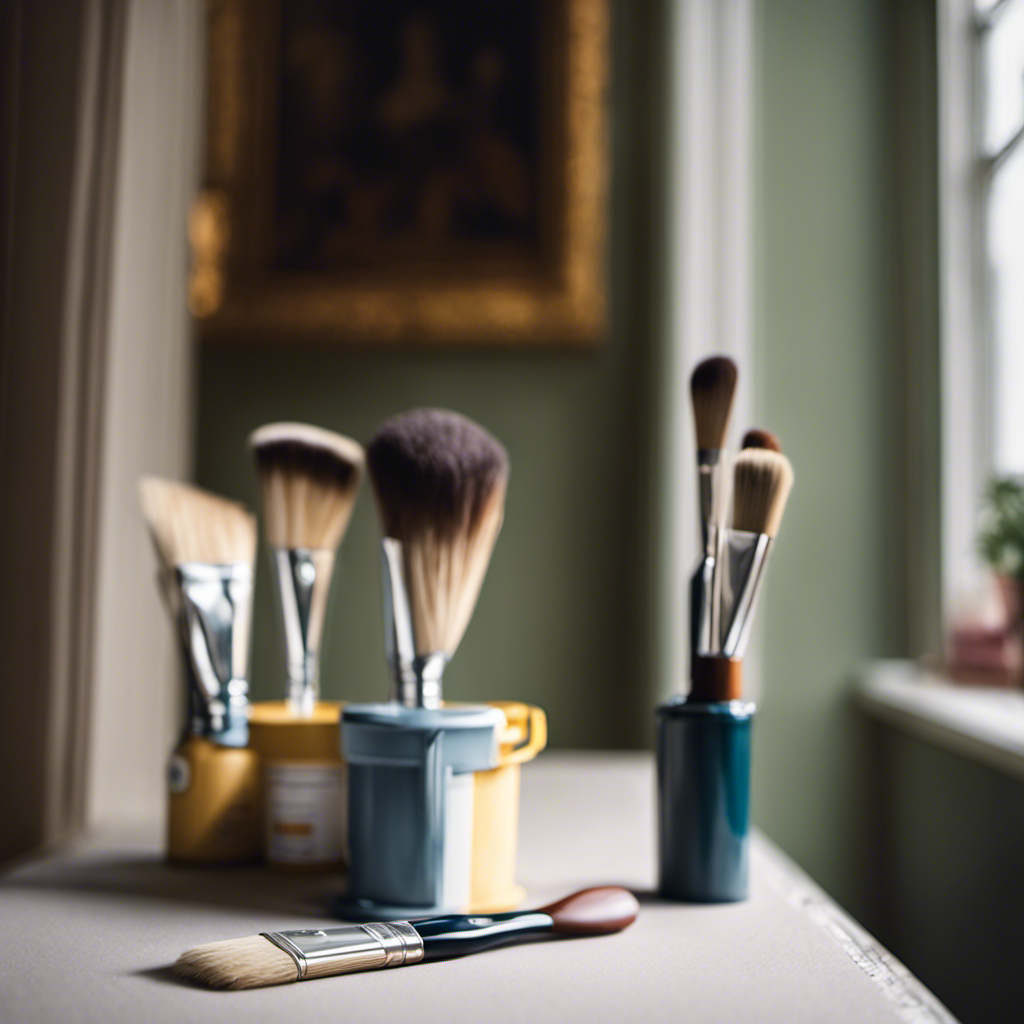 An image capturing the meticulous details of a freshly painted room in York: a painter's delicate touch smoothing edges, a gleaming roller tray, and a pristine clean-up scene with brushes rinsed immaculately