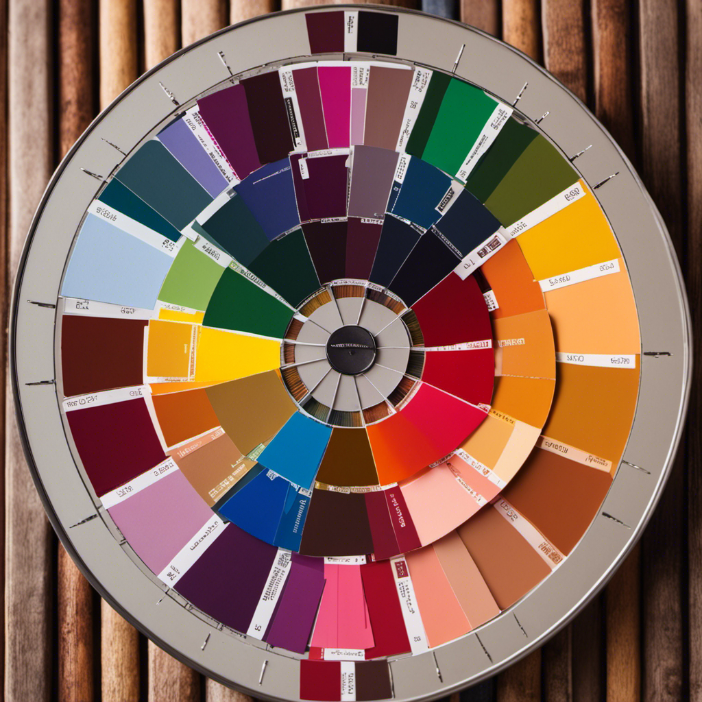 An image showcasing a variety of complementary color swatches, beautifully arranged in a color wheel formation