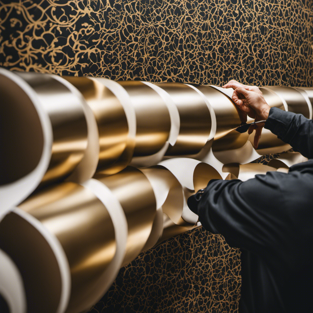 An image showcasing a skilled York wallpaper installer meticulously aligning patterns, ensuring seamless edges, and avoiding bubbles or wrinkles