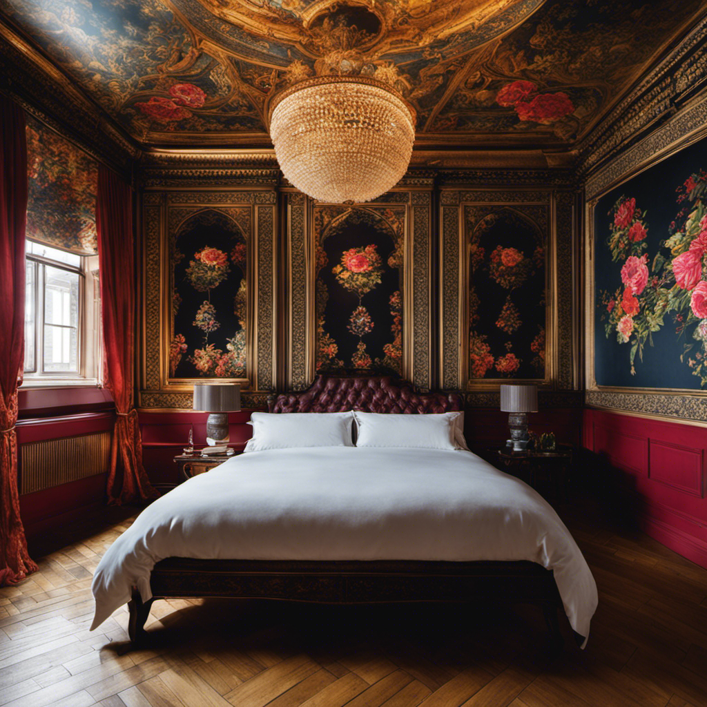 An image showcasing a room in York adorned with a meticulously installed York wallpaper, reflecting the perfect balance between its intricate design, vibrant hues, and the room's unique architectural elements