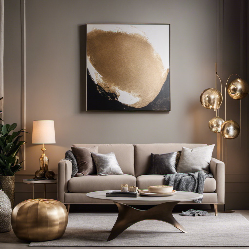 An image that showcases a living room transformed with decorative finishes