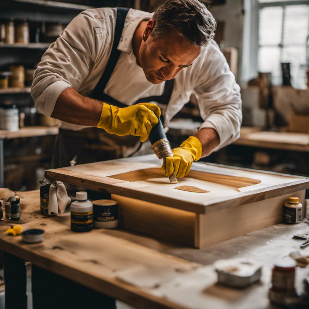 An image showcasing a skilled cabinet painter at work in York