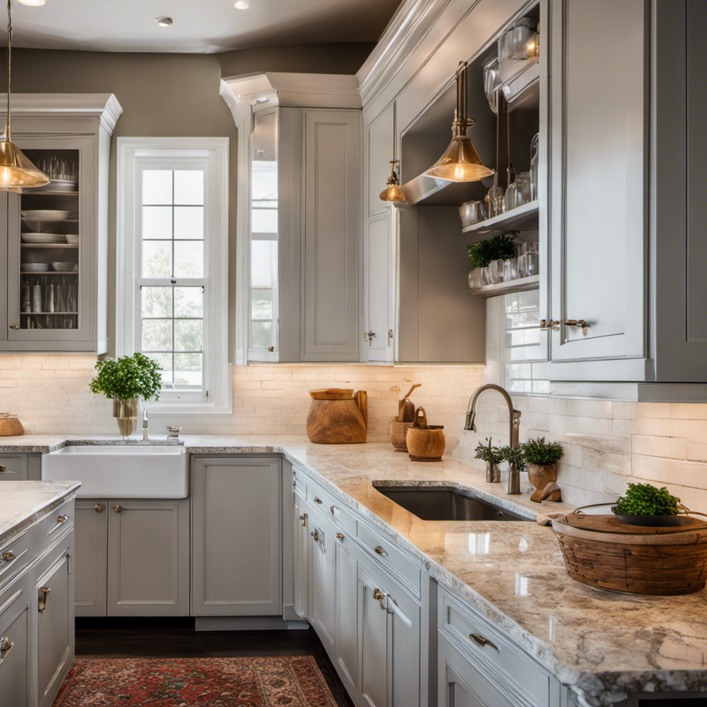 An image featuring a pristine kitchen with freshly painted cabinets