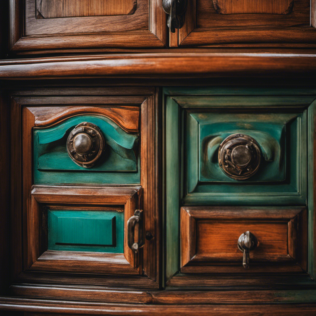 An image showcasing skillful artistry by capturing the transformation of worn-out cabinets in York